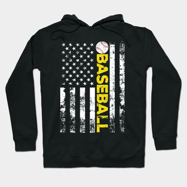 Baseball Lover American Flag Team Hoodie by credittee